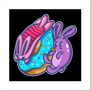 bunny donuts Posters and Art